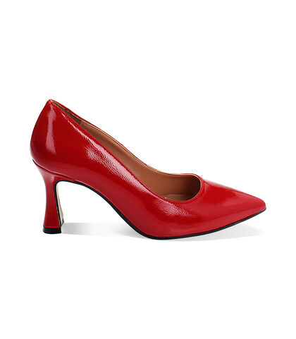Décolleté rosse in naplak, tacco 7 cm, Valerio 1966, 24M8T8020NPROSS035, 001