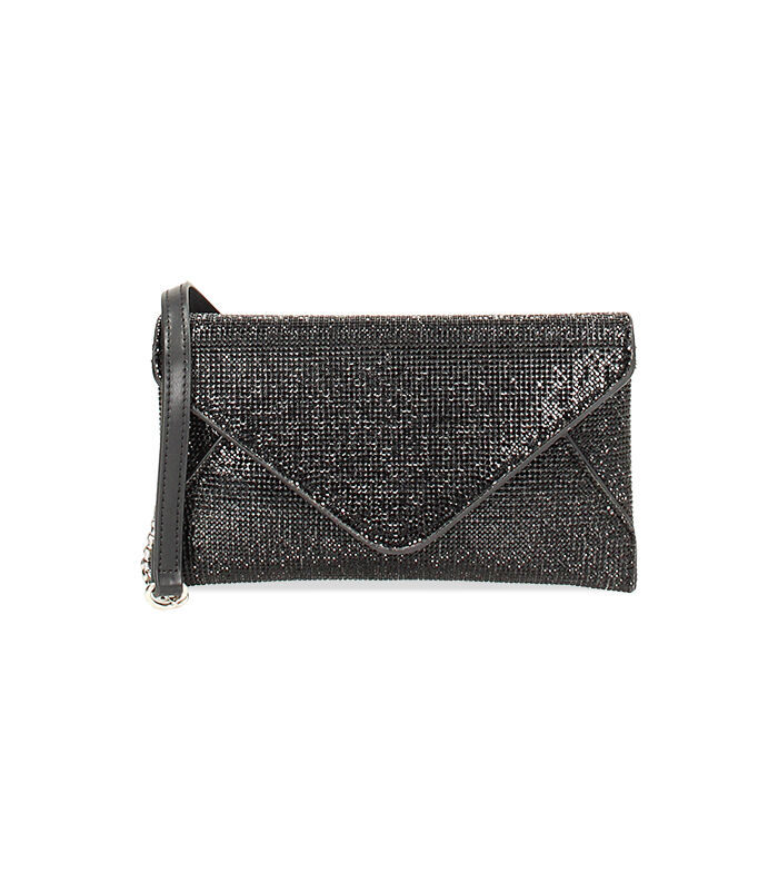 Pochette nera in laminato con pietre Valerio 1966