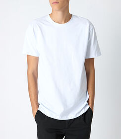 T-shirt da uomo in cotone tinta unita bianca, Valerio 1966, 25N8T1050COBIANL, 001 preview