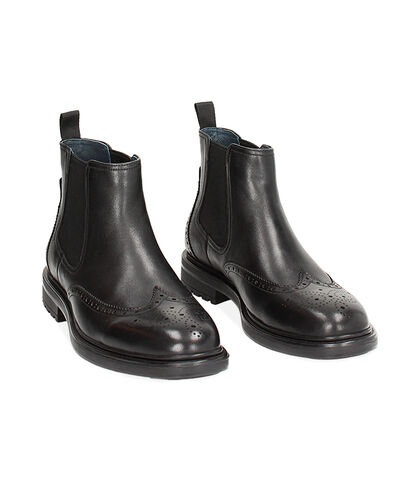 Beatles nero in pelle, stile oxford, Valerio 1966, 24U6T8103PENERO039, 002