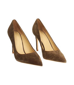 Décolleté in camoscio testa di moro con tacco di 9 cm, Valerio 1966, 26M5T1411CMMORO036, 002 preview