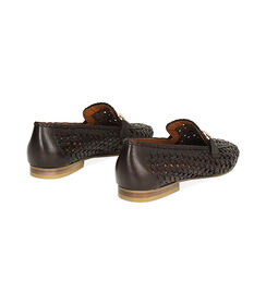 Mocassino da donna in pelle intrecciata testa di moro, Valerio 1966, 2514T7020PIMORO035, 004 preview