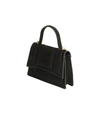 Mini-bag a mano nera in microfibra, Valerio 1966, 2251T4983MFNEROUNI, 002
