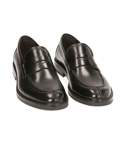 Mocassini neri in pelle , Uomo, 2077T4007PENERO039, 002