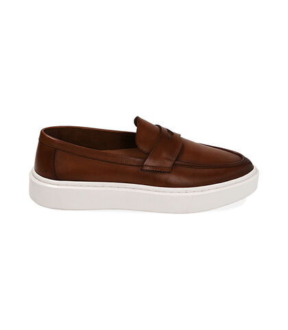 Slip-on cognac in pelle, Valerio 1966, 2114T6162PECOGN039, 001