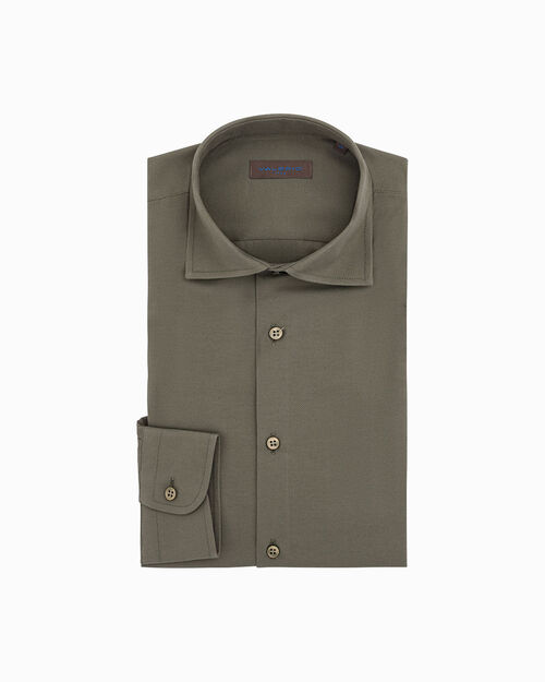 Camicia verde in cotone a manica lunga, GREEN