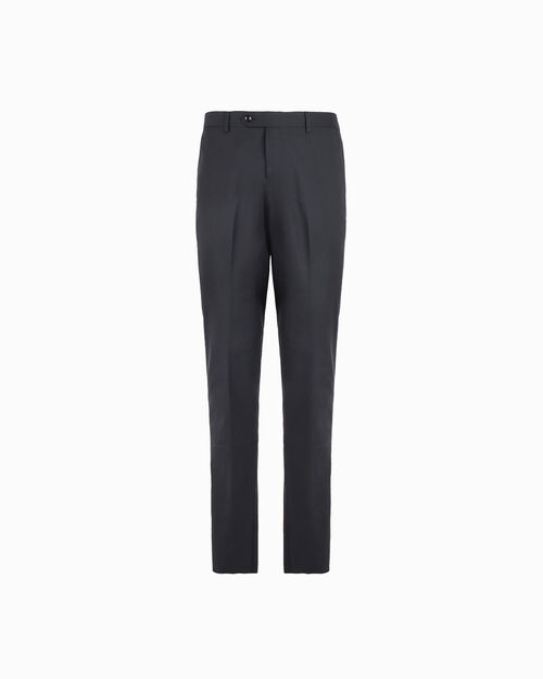 Pantalone da uomo di cotone nero, BLACK