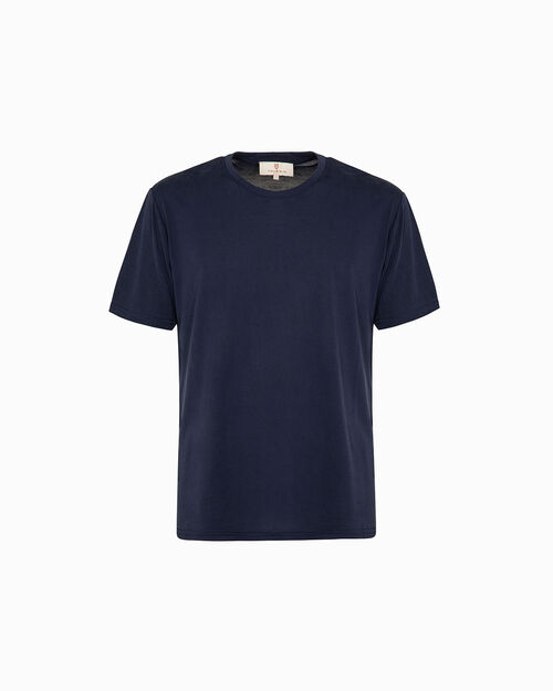T-shirt blu con design minimalista, BLUE