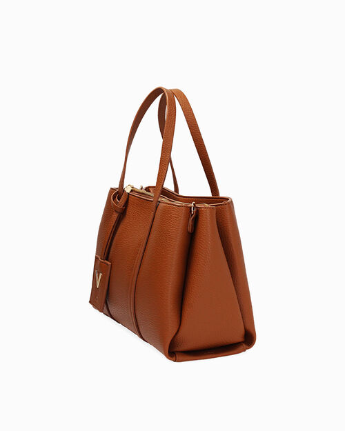 Borsa a mano donna cognac classica, COGNAC