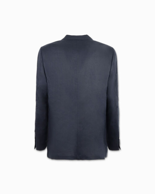 Giacca da uomo in lino blu elegante, BLUE