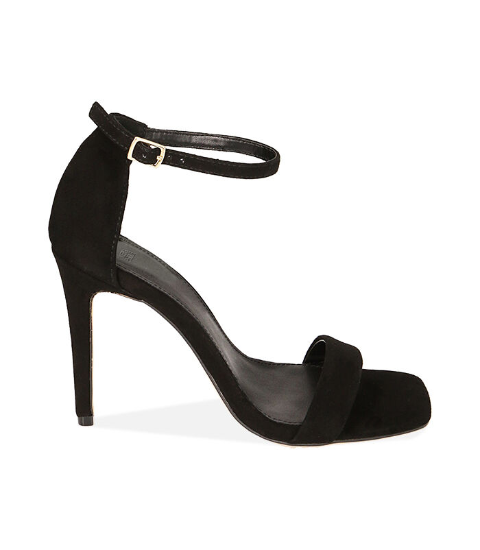 Sandali neri in camoscio tacco 10 cm