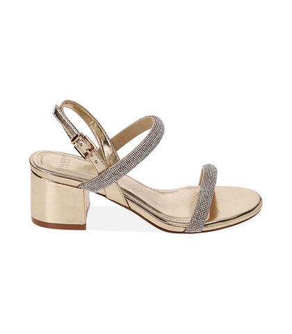 Sandali oro, tacco 5 cm, Valerio 1966, 2127T0365LMOROG035, 001