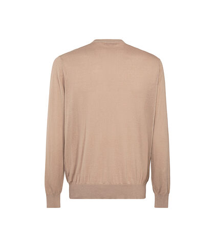 Maglione beige con girocollo, Valerio 1966, 27U4T4758COBEIGI, 002