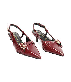 Décolleté slingback in vernice cherry, tacco 4,5 cm, Valerio 1966, 2449T4582VECHER035, 002 preview