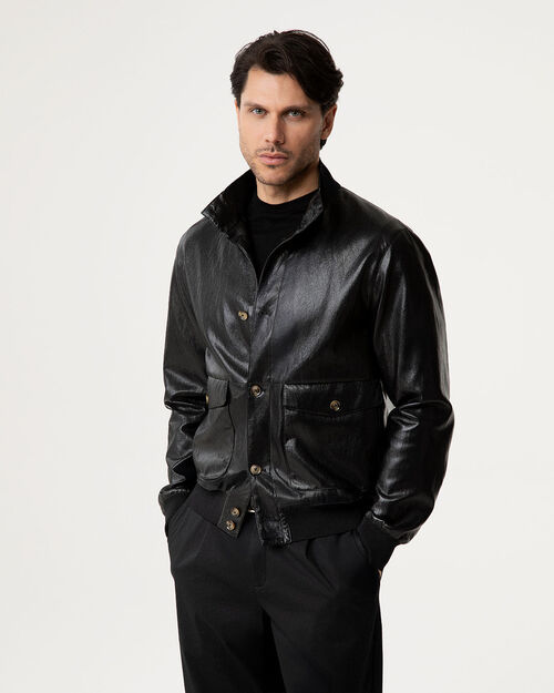 Giubbino nero con dettagli dorati, BLACK