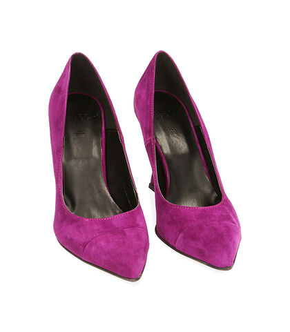 Décolleté fucsia in camoscio, tacco 10 cm , Valerio 1966, 20L6T7038CMFUCS035, 002