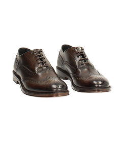 Scarpe brogue testa di moro in pelle, Valerio 1966, 2753T1460PEMORO039, 002 preview