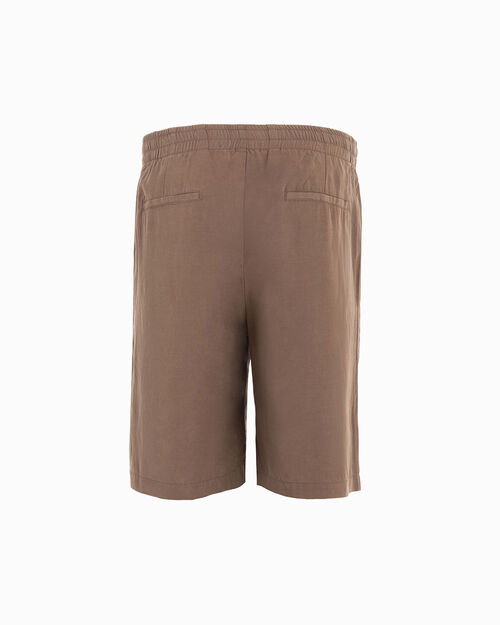 Bermuda in tessuto leggero marrone, BROWN