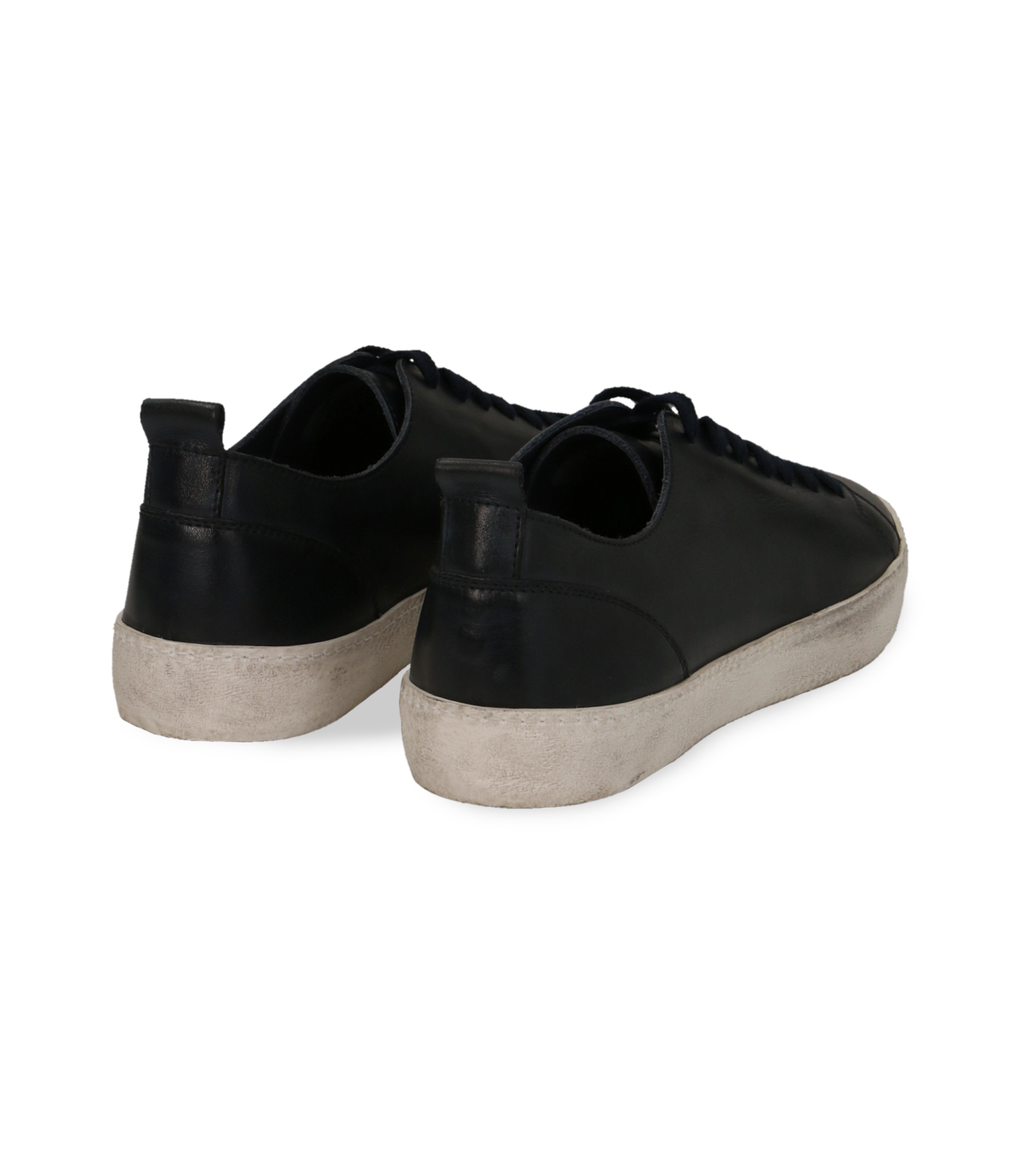 Sneakers blu in pelle con suola bianca uomo | Valerio 1966