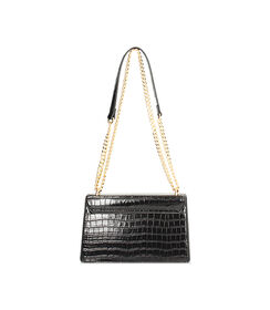 Borsa a tracolla da donna con stampa cocco nera, Valerio 1966, 2551T6393CCNEROUNI, 004 preview