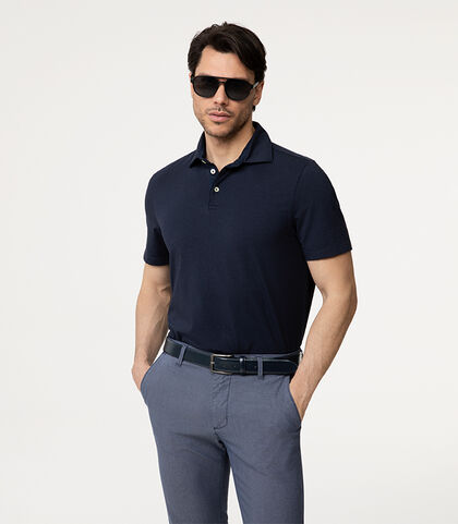 Polo blu dallo stile deciso, Valerio 1966, 27D8T1228TSBLUEI, 002