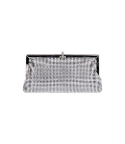 Clutch da donna in laminato argento con pietre, Valerio 1966, 2504T0351LPARGEUNI, 004 preview