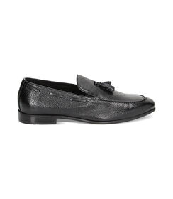 Mocassini con nappina neri in pelle, Valerio 1966, 23U6T5162PENERO041, 001 preview