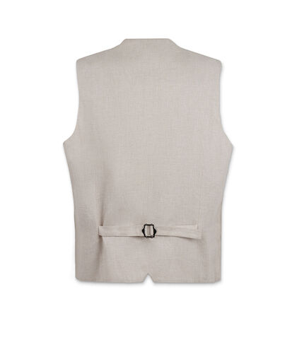 Gilet da uomo di lino panna, Valerio 1966, 25R1T2440LNPANN42, 002