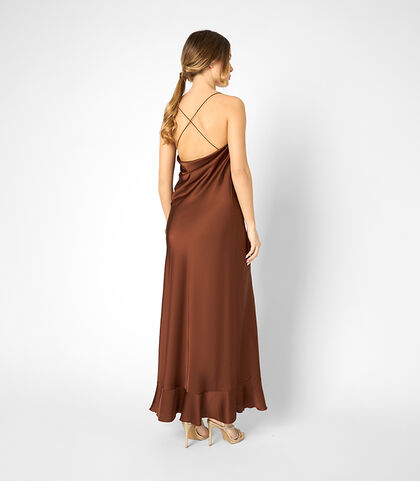 Vestito lungo da donna cognac, Valerio 1966, 25C9T4591TSCOGNI, 002