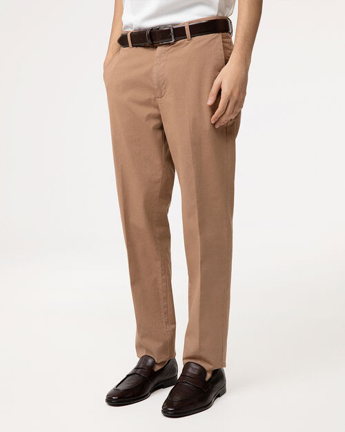 Pantaloni chino nocciola fit slim, BROWN