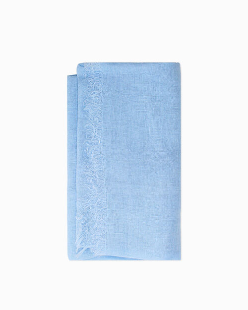 Pashmina celeste con frange leggere, LT BLUE