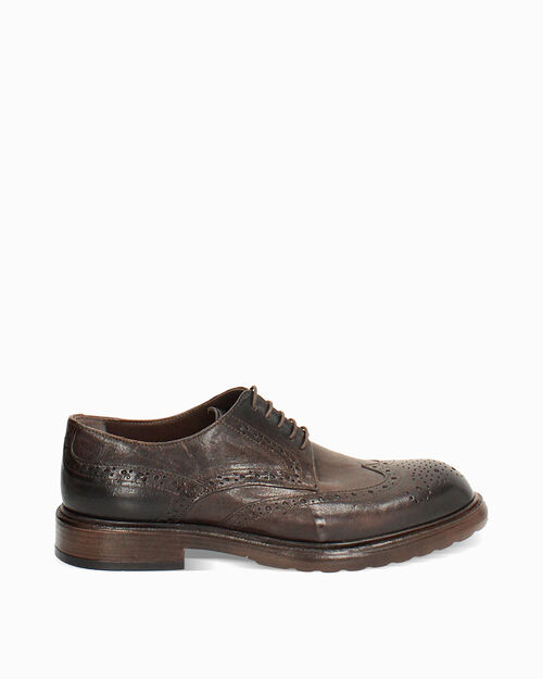 Scarpa allacciata in pelle testa di moro, DK BROWN