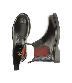 Chelsea boots nero/bordeaux in pelle, Valerio 1966, 1877T6122PENEBO040, 003 preview