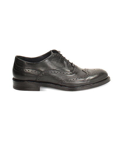 Scarpe eleganti nere con dettagli brogue, Valerio 1966, 2753T1460PENERO039, 001