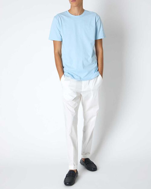 Maglietta da uomo basic, in cotone celeste, LT BLUE