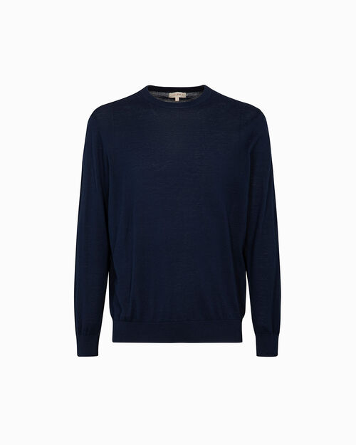 Maglia blu navy in cotone, NAVY BLUE