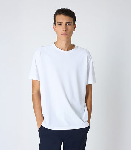 T-shirt da uomo stretch bianca, Valerio 1966, 25R1T2412TSBIAN42, 001