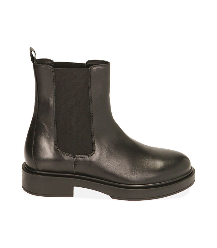 Chelsea boots neri in pelle, tacco 3,5 cm, Valerio 1966, 20B8T3501PENERO035