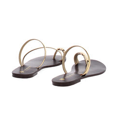 Sandali bassi da donna in laminato oro, Valerio 1966, 2549T6816LMOROG036, 004 preview