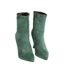Ankle boots verdi in camoscio, tacco 10 cm , Valerio 1966, 20L6T7088CMVERD035, 002 preview