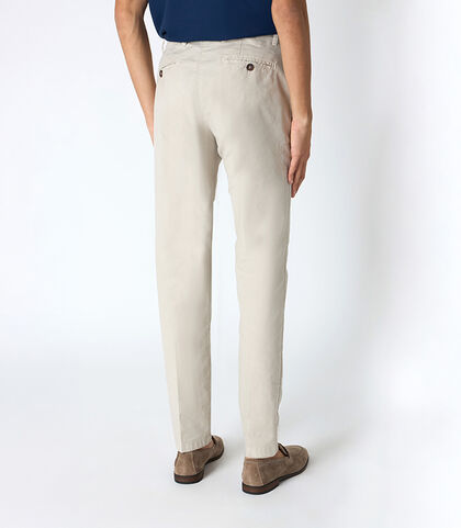 Pantalone da uomo modello chino beige, Valerio 1966, 25N8T5003COBEIG42, 002