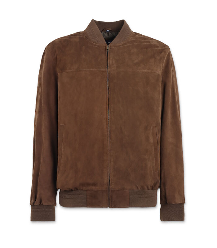 Bomber in camoscio da uomo testa di moro, Valerio 1966, 25Z4T0004CMMORO42
