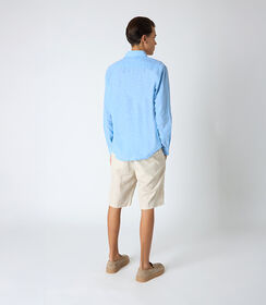 Camicia da uomo in lino celeste, Valerio 1966, 25Z3T2302LNCELE40, 002 preview