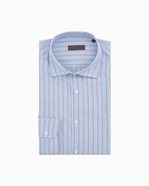 Camicia celeste in cotone a manica lunga, LT BLUE