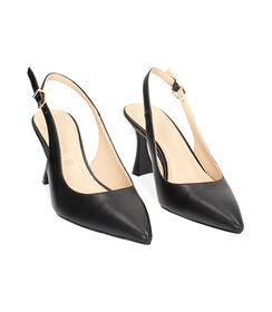 Décolleté slingback da donna nere, Valerio 1966, 2521T4111EPNERO037, 003 preview