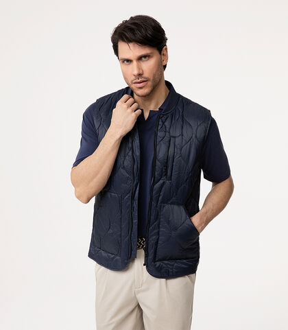Gilet blu con motivo trapuntato, Valerio 1966, 27J3T2880TSBLUEI, 002
