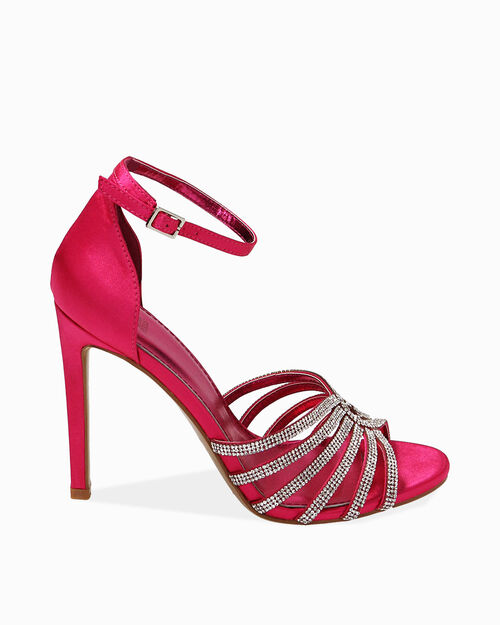 Sandali fragola in raso, tacco 10,5 cm, STRAWBERRY