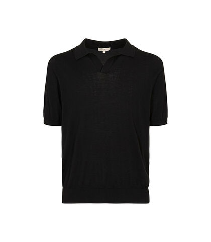 Polo nera con colletto tradizionale, Valerio 1966, 27U4T4757CONEROI, 001