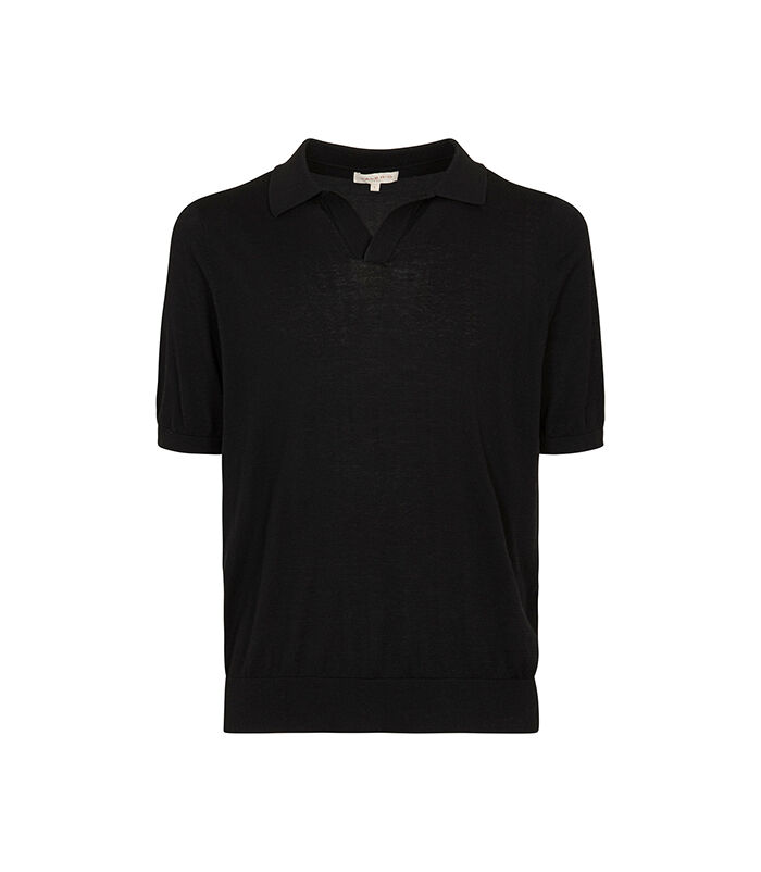 Polo nera con colletto tradizionale, Valerio 1966, 27U4T4757CONEROI