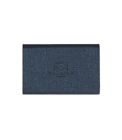 Portamonete blu in pelle con logo embossed, Valerio 1966, 10A4T1000PEBLUEUNI, 002 preview